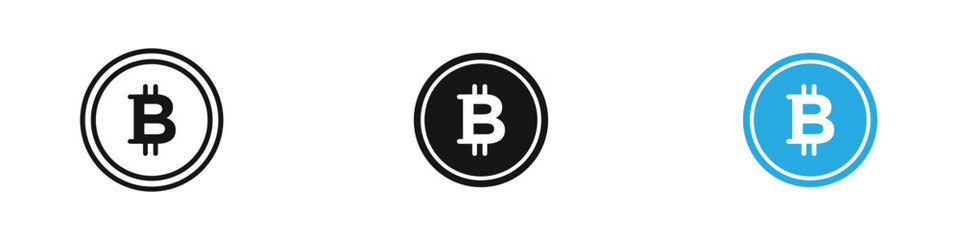 Bitcoin Icon thin line illustration