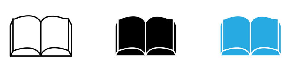 Book open icon thin line illustration