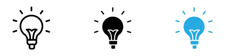 Bulb icon thin line illustration