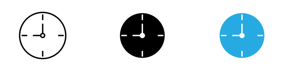 Clock nine icon thin line illustration