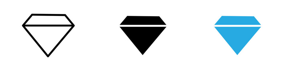 Diamond icon thin line illustration