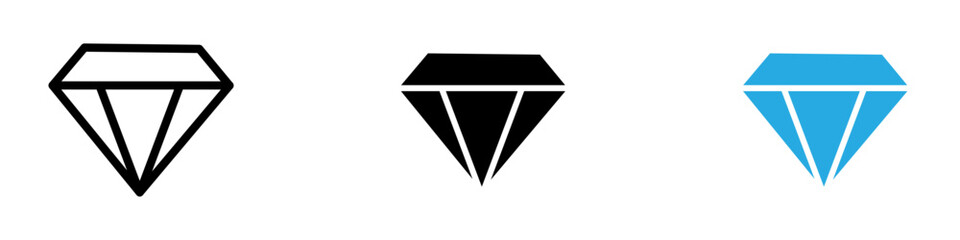 Diamond icon thin line illustration