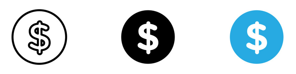 Dollar icon thin line illustration