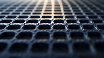 Close-up of a textured metal surface with hexagonal patterns, capturing light and shadows for a modern aesthetic.