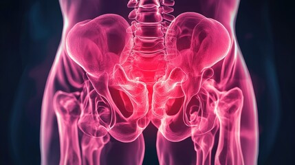 Anatomical Illustration of the Pelvis and Spine