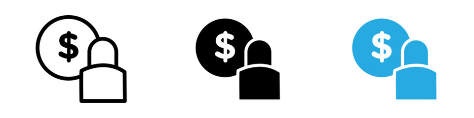 Fixed price icon thin line illustration