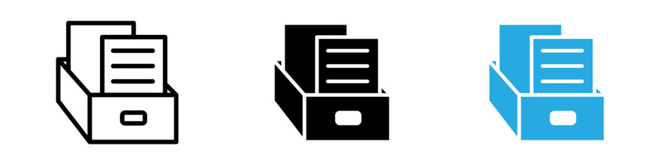 Folder box icon thin line illustration