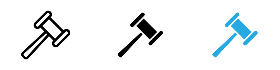 Gavel icon thin line illustration