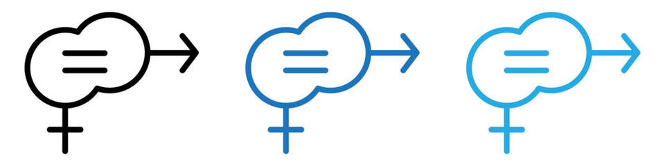 Gender equality icon thin line illustration