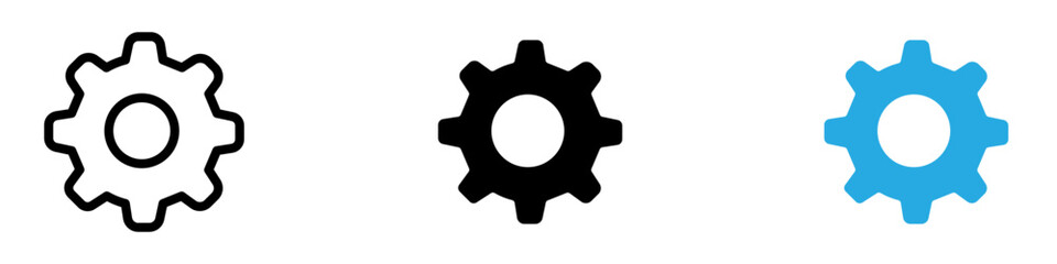 Gear icon thin line illustration