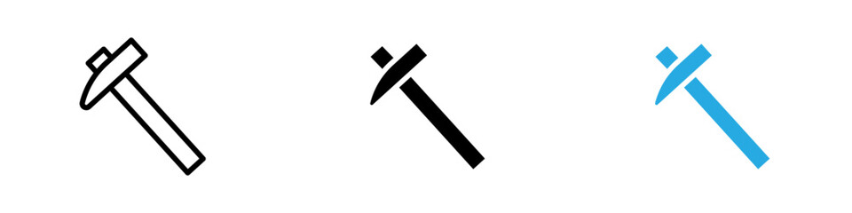 Hammer icon thin line illustration