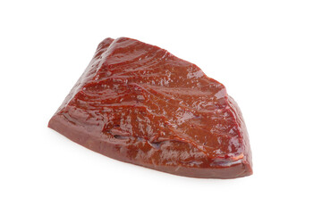 Beef liver, fresh meat, beef, raw meat on white background, isolated