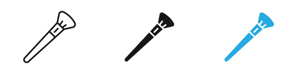Makeup brush icon thin line illustration