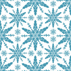 Seamless holiday pattern with snowflakes vector illustration 