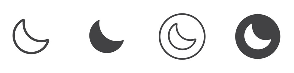 Moon icon thin line illustration