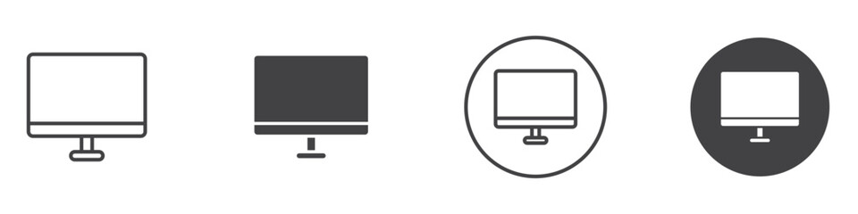 Monitor icon thin line illustration