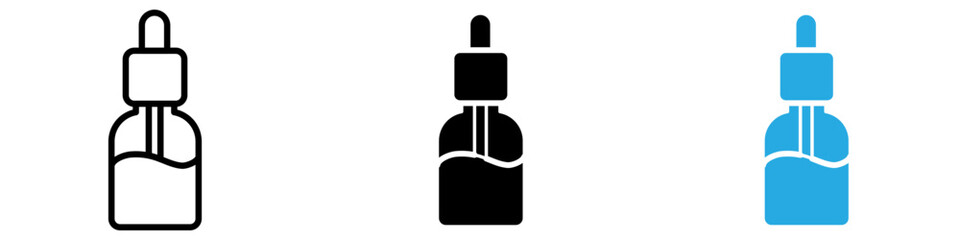 Oil dropper bottle icon thin line illustration