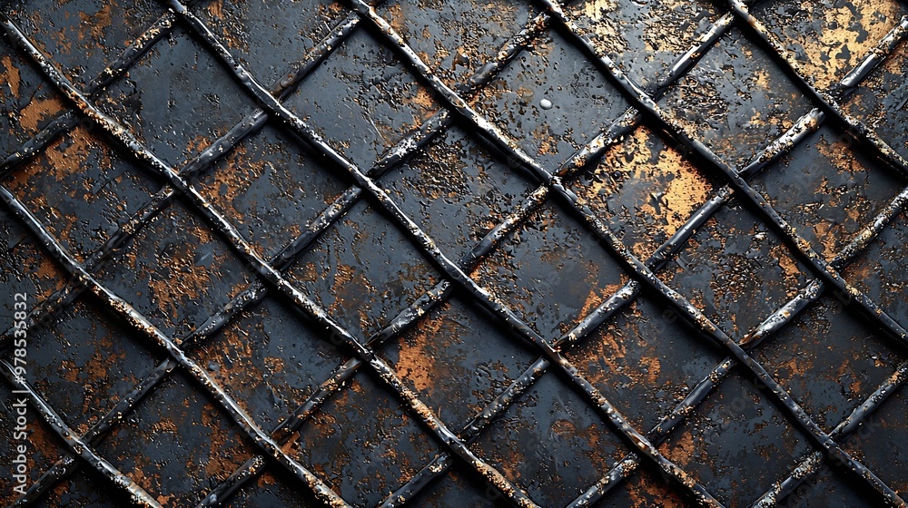 Poster grunge netted metal texture : generative ai