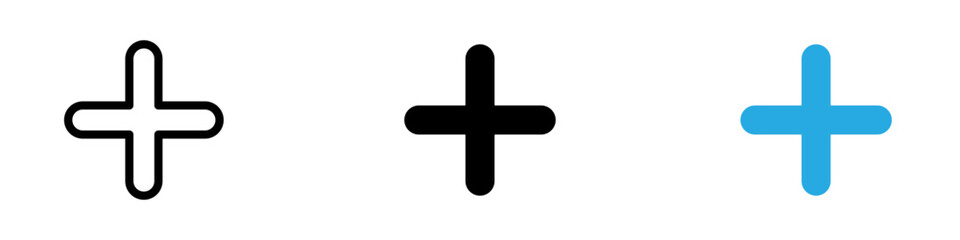 Plus icon thin line illustration