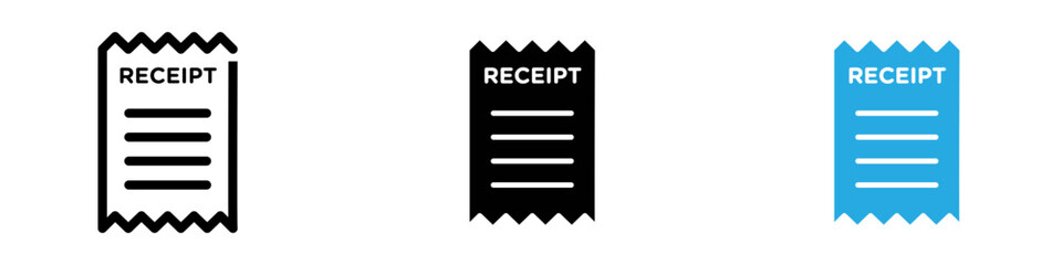 Receipt icon thin line illustration