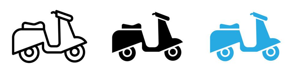 Scooter bike icon thin line illustration