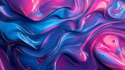 Obraz premium Vibrant abstract art showcasing fluid patterns in shades of blue and pink, perfect for backgrounds and creative designs.