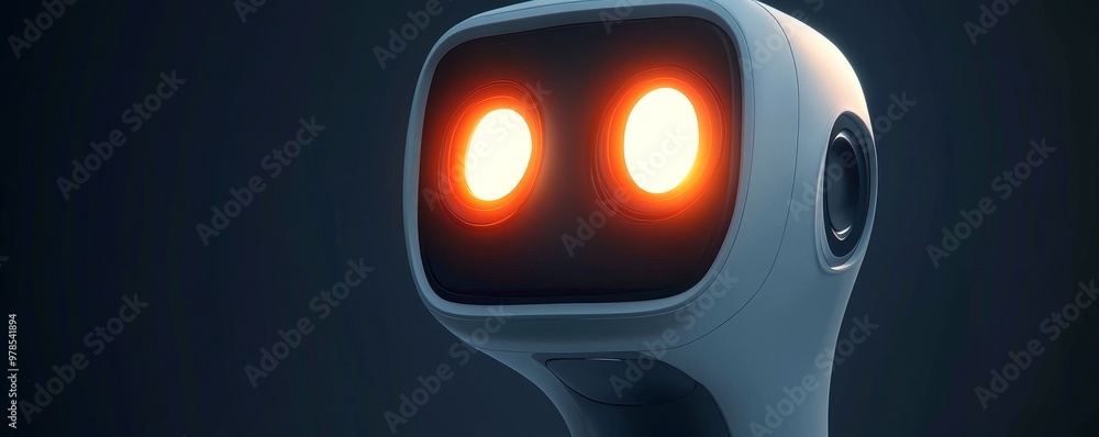 Aufkleber a sleek robot with glowing eyes, symbolizing advanced technology and innovation in artificial intell