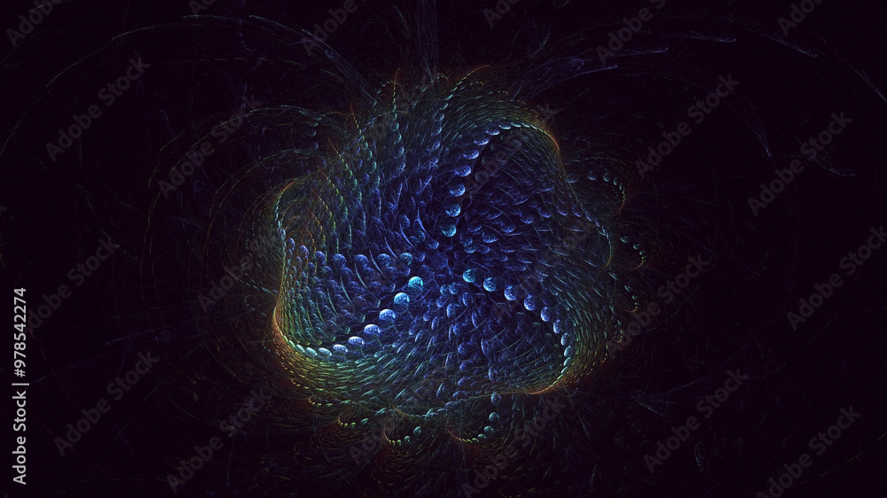 Aufkleber 3d manual rendering abstract round light background. its not ai generatd illustration.