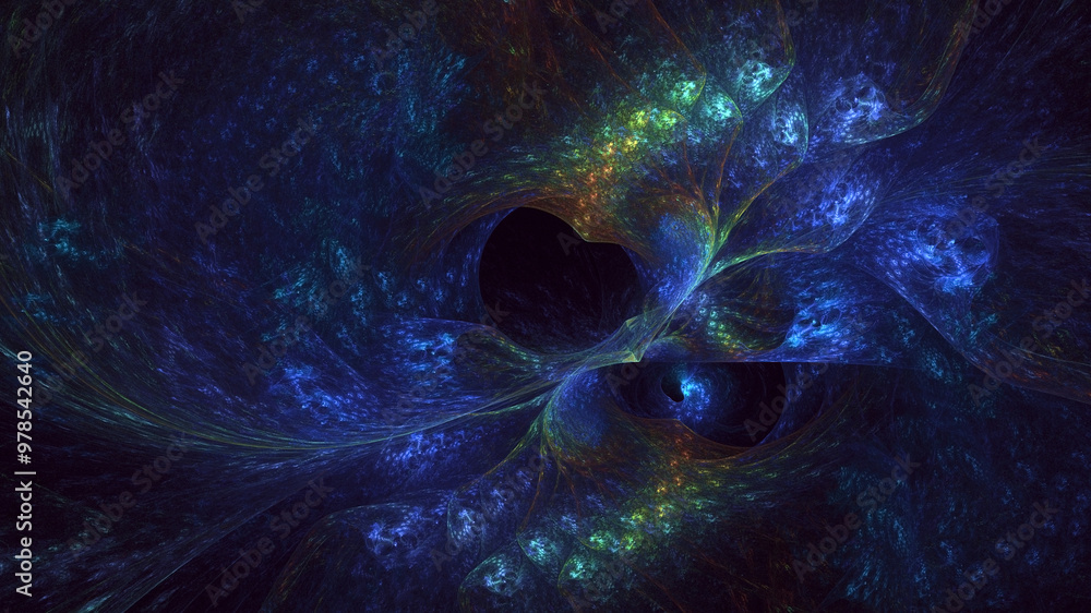 Poster 3d manual rendering abstract colorful fractal light background. its not ai generatd illustration.