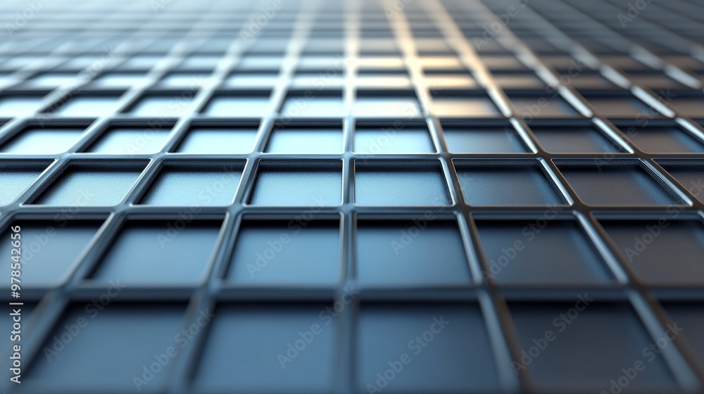 Poster abstract close-up of a 3d tiled surface, showcasing depth and texture, perfect for backgrounds, tech