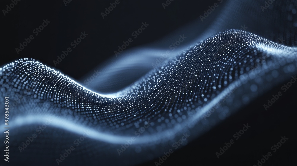 Poster abstract wave formation in glowing tones, showcasing intricate patterns and luminous details against