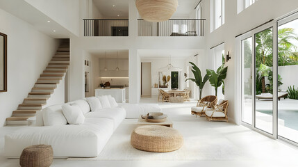 Modern Minimalist Home Design with Natural Elements and a  Spacious Open Floor Plan