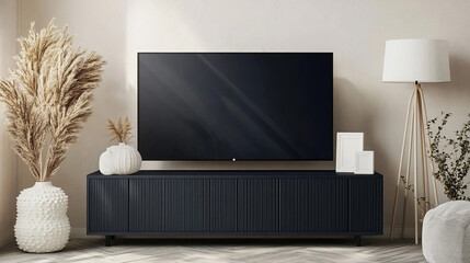 modern living room with TV. Modern TV. World Television Day