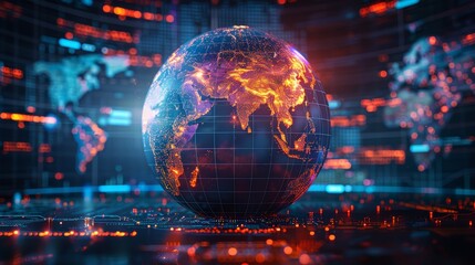 Obraz premium Abstract concept of digital transformation in business through advanced technology integration