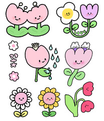 Fototapeta premium 꽃 스티커