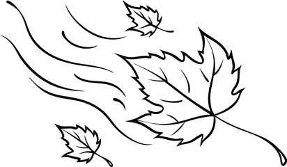 Autumn Leaves Dancing in the Wind Vector Illustration for Children

