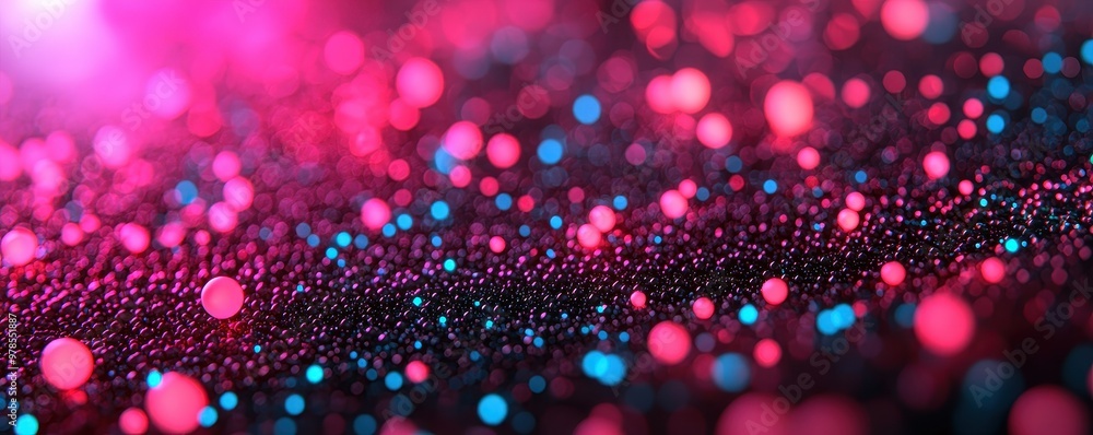 Poster a vibrant abstract image featuring colorful bokeh lights, perfect for creative backgrounds and desig