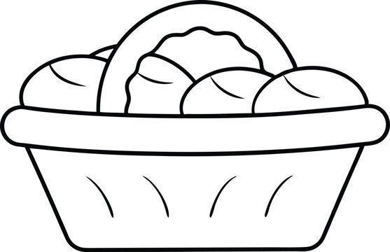 recommend clip art: Cornbread in a Basket Fun Vector Illustration for Kids Coloring Book
                    