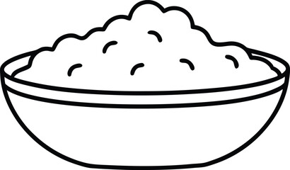 Vector Art of Mashed Potatoes with Butter in a Bowl Perfect for Food Illustrations
