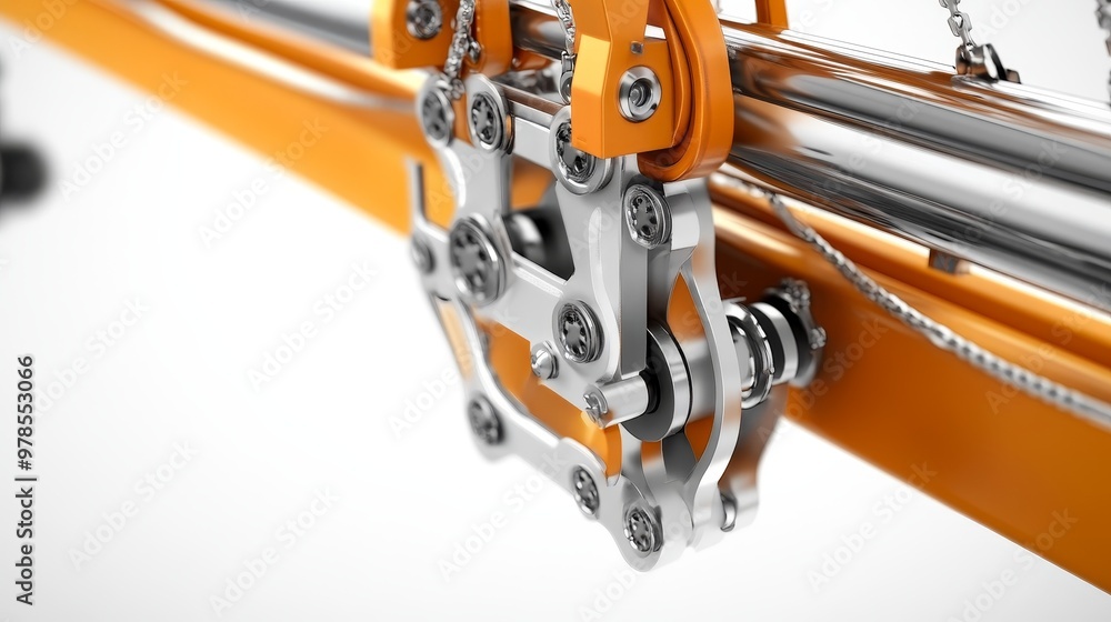 Poster close-up of a modern mechanical component showcasing precision engineering and sleek design in an in