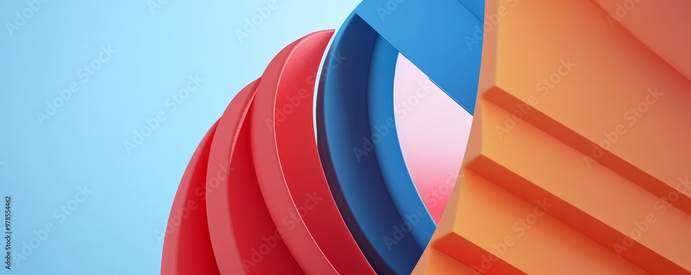 Aufkleber colorful abstract shapes create a modern and dynamic composition, ideal for creative projects and vi