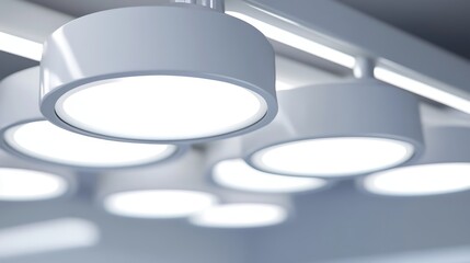 Modern ceiling lights in a contemporary setting, providing bright illumination and enhancing the aesthetic of the room.