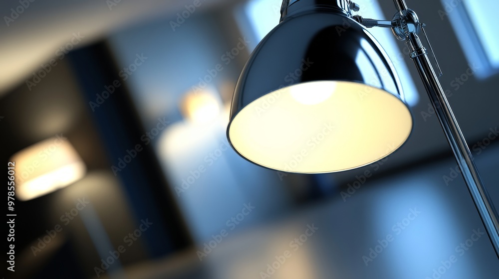Poster modern lamp with elegant design illuminating a stylish interior space, creating a warm and inviting 