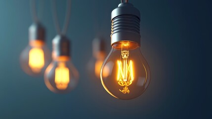 Stylish hanging light bulbs illuminating a modern space with a warm glow, perfect for home decor or interior design.