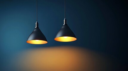 Stylish pendant lights illuminate a modern interior, adding warmth and elegance to the space with their soft glow.