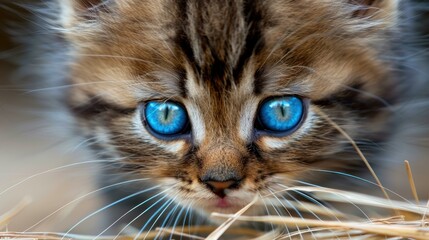 A cute kitten portrait that captures the charm of a fluffy feline with bright eyes, making every moment delightful.