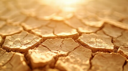 Fototapeta premium Experience the harsh beauty of a sunbaked desert landscape, where dry earth and intense heat shape the environment.