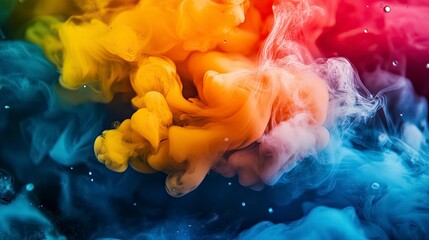 Obraz premium Paint Splash Colore Smoke Water Absrtact Creative Art Background Wallpaper .generative ai