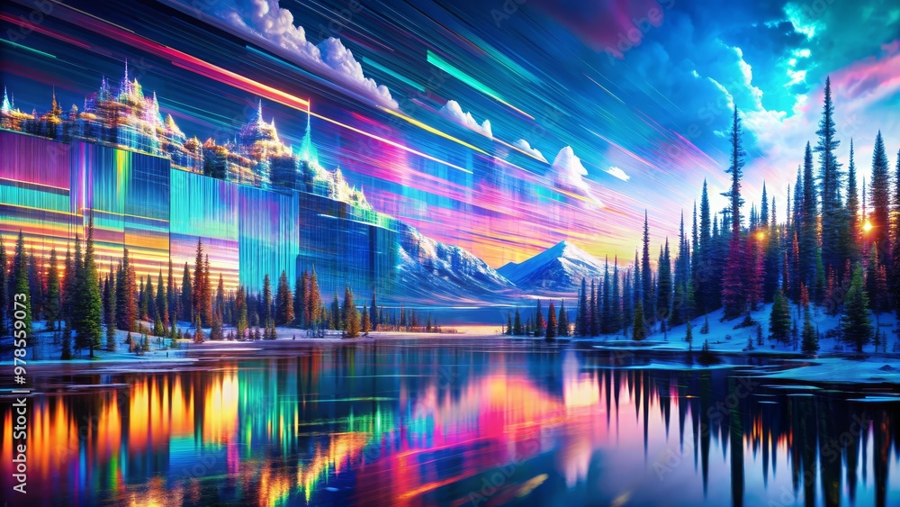 Poster mastery in showcasing digital glitch art with unparalleled precision in uhd 4k resolution.