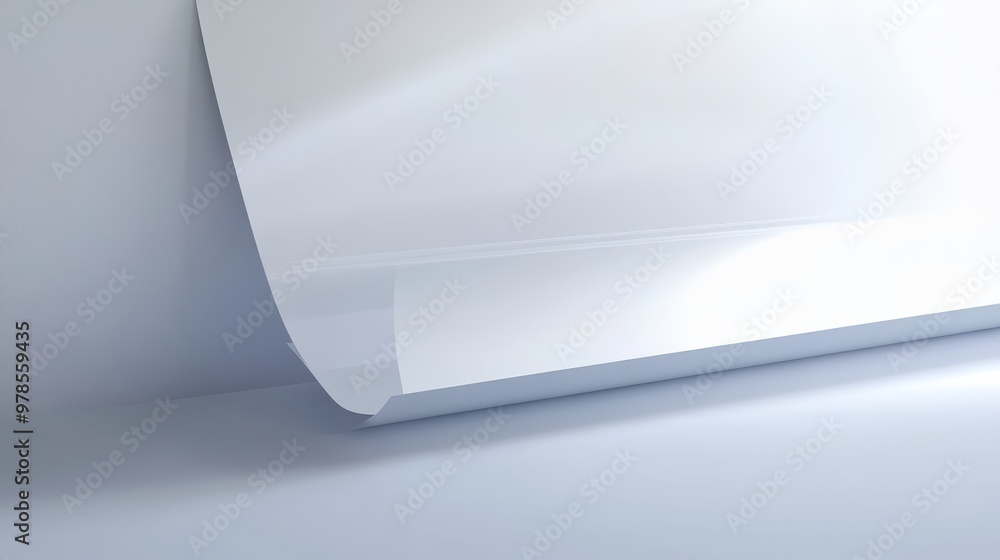 Poster a clean, folded sheet of paper illuminated by soft light, showcasing a smooth surface and subtle tex